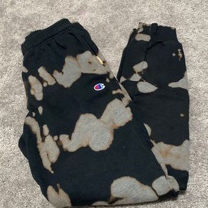 Black Bleached Champion Joggers